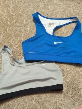 Nike Women's Racerback Sports Bras - Royal Blue & Light Gray